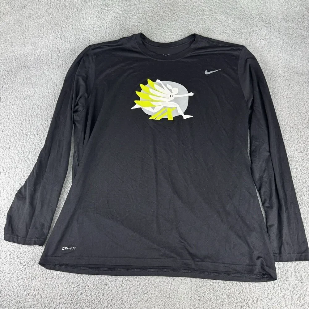 Oregon Ducks Nike Black Women‎ In Flight Long Sleeve Shirt Dri Fit Adult Xxl
